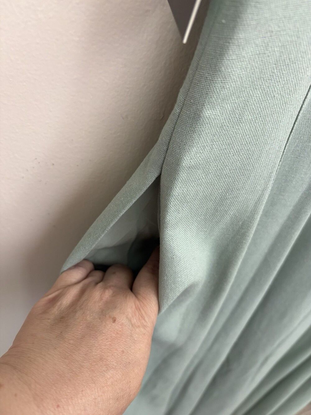 Taylor Women's Linen Blend Fit Flare Midi Dress Buttons Sage Mint Green Size 8 - Picture 11 of 15